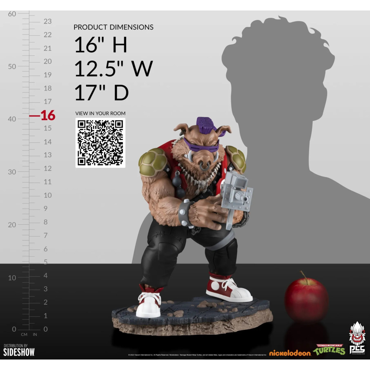 Premium Collectibles Studio „ PCS “ – Rocksteady 1/4-Statue – Teenage Mutant Ninja Turtles (TMNT) Figur