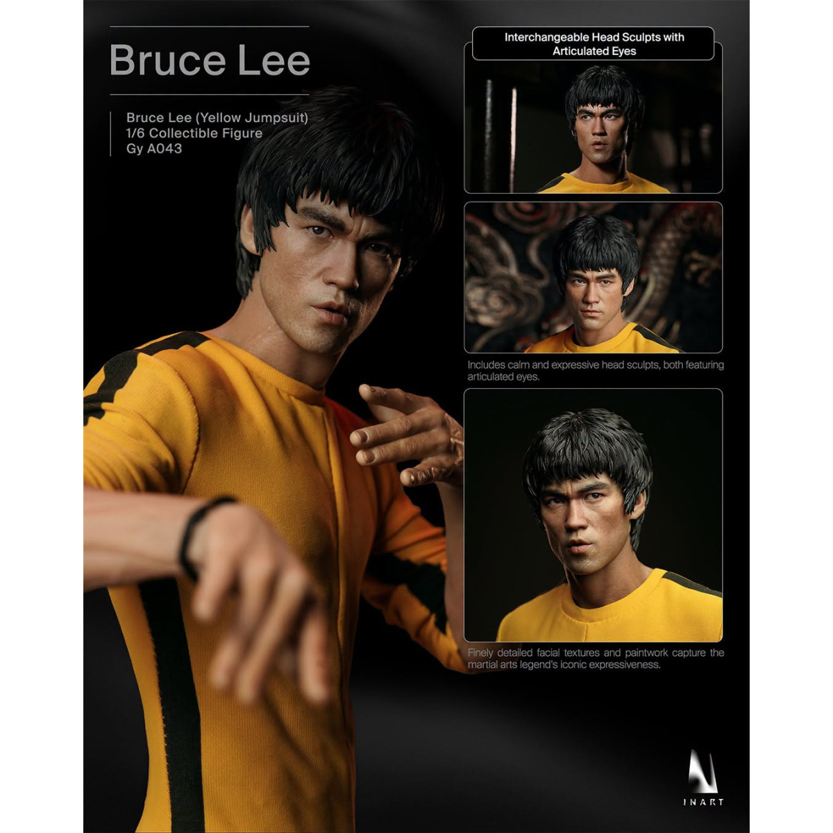 INART – „ Bruce Lee “ (gelber Overall) 1/6-Sammlerfigur – Das Spiel des Todes