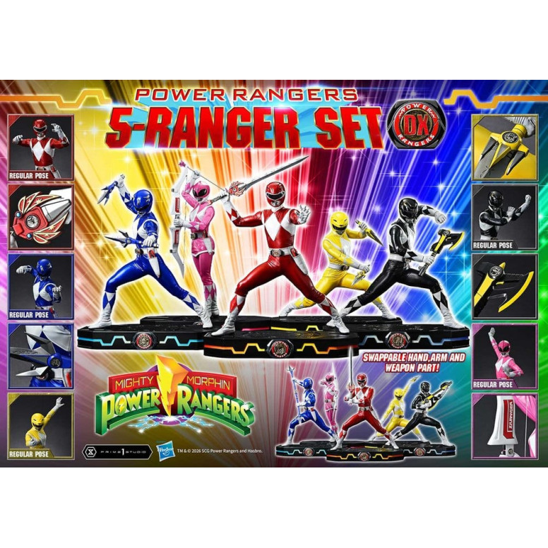 Prime 1 Studio - Mighty Morphin Power Rangers, Premium Masterline, 5er-Set mit Figuren im Maßstab 1:4, Deluxe-Version