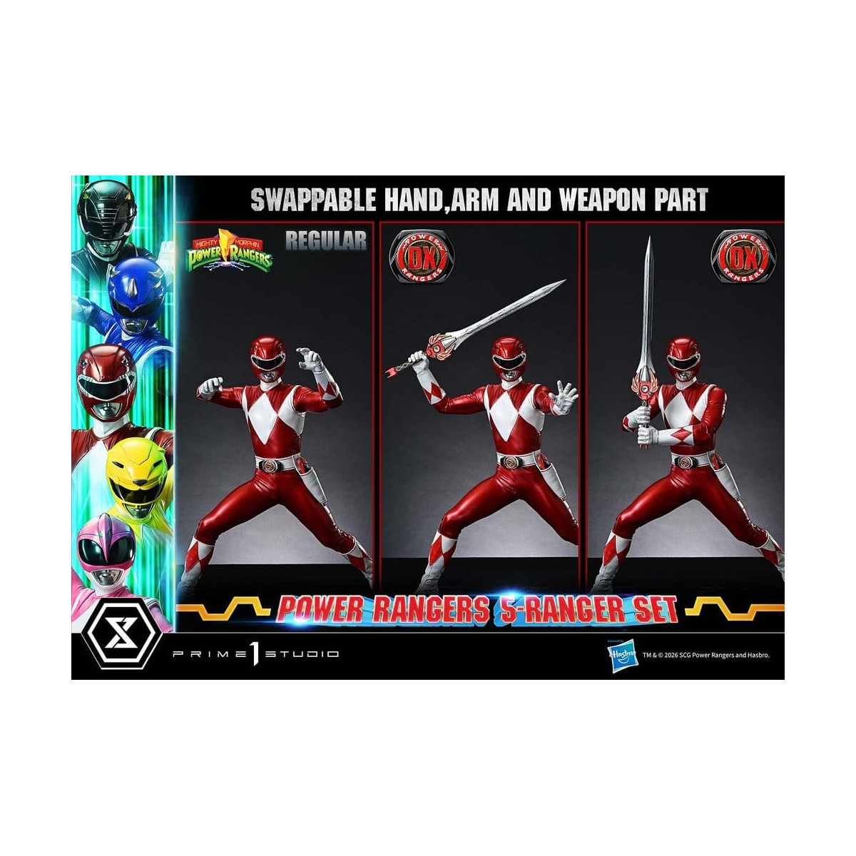 Prime 1 Studio - Mighty Morphin Power Rangers, Premium Masterline, 5er-Set mit Figuren im Maßstab 1:4, Deluxe-Version