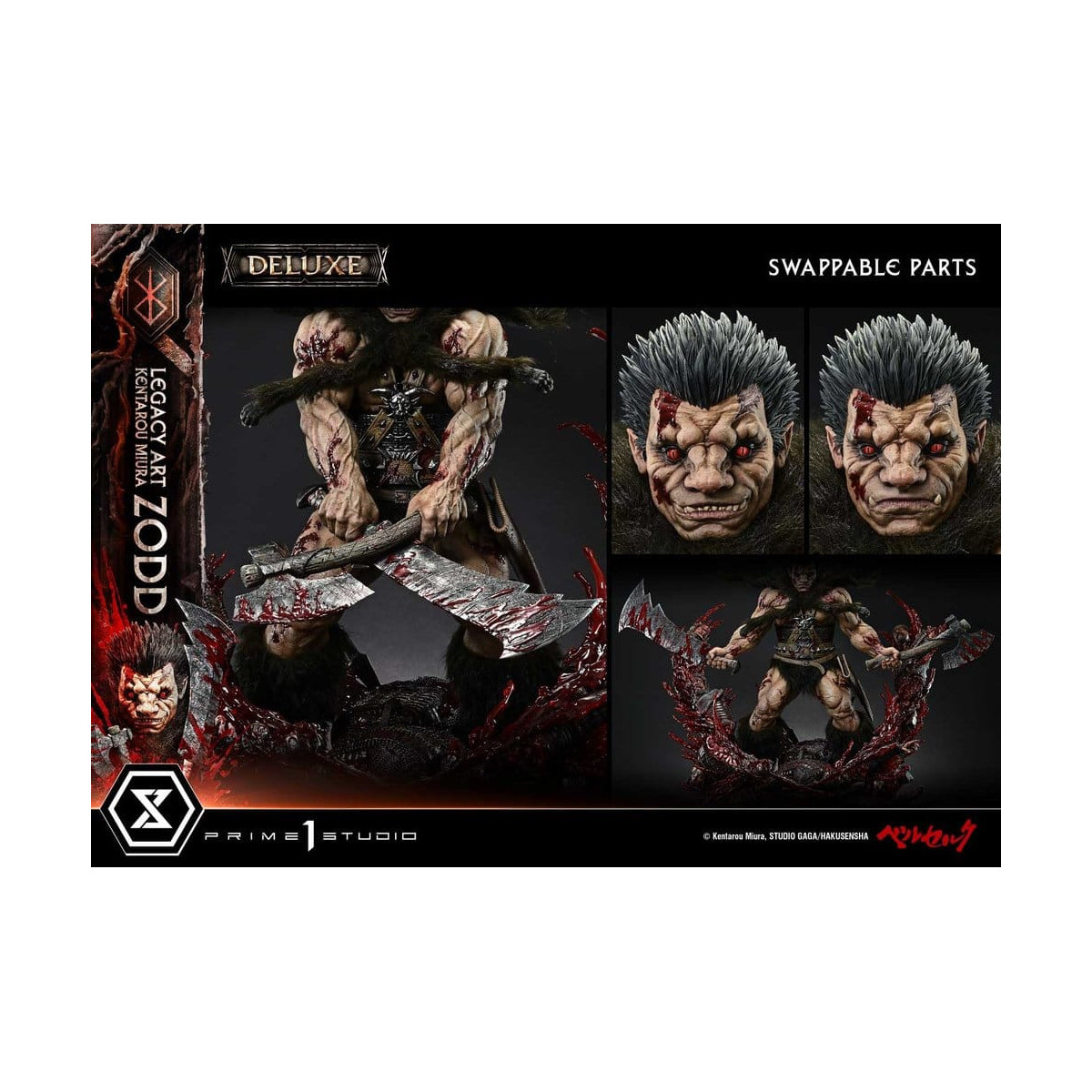 Prime 1 Studio Berserk - Kentaro Miura Legacy Art Berserker ZODD DX Bonus-Version – Statue im Maßstab 1:4