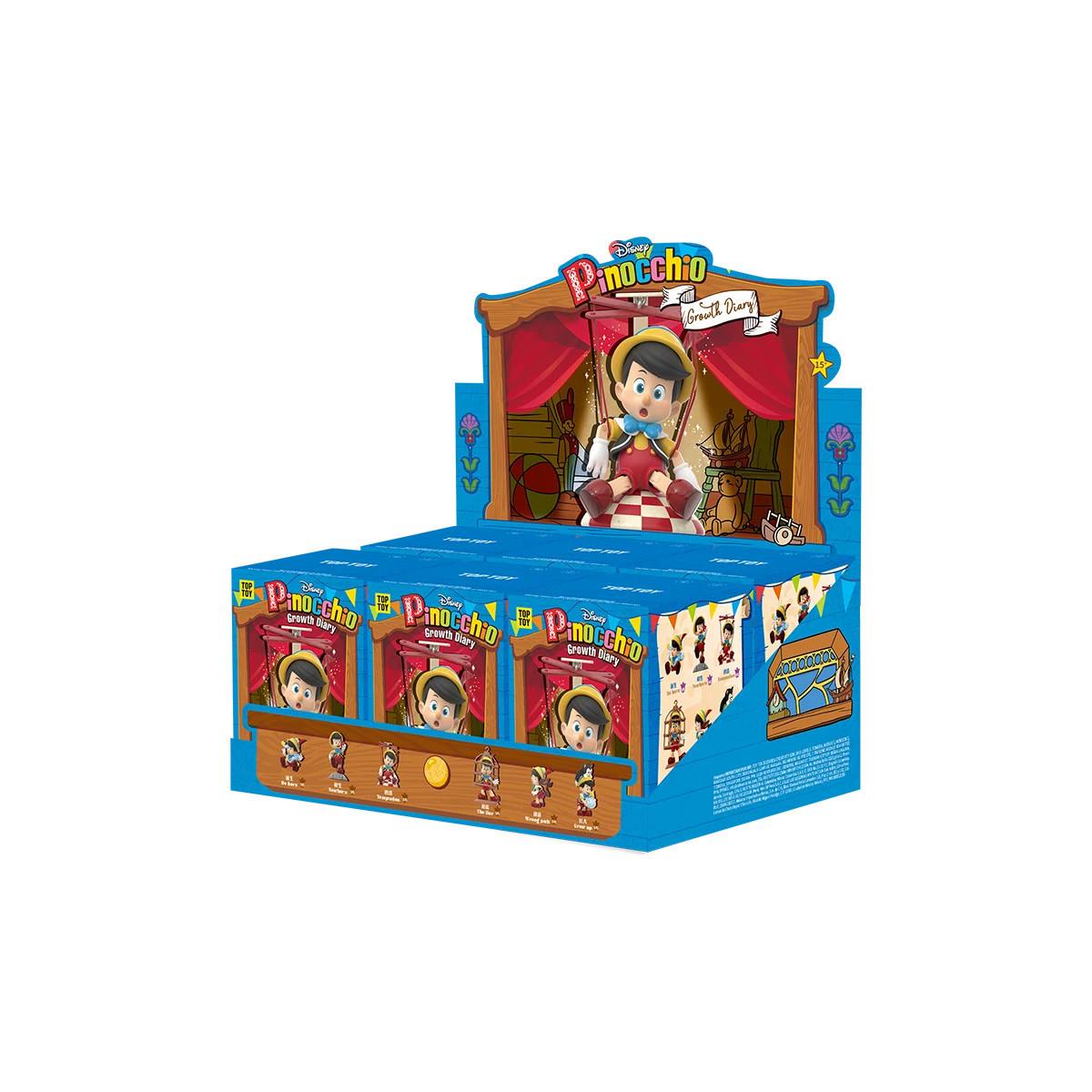 Toy Pop – „ Disney “ „ Pinocchio “ „Growth Diary“ – 6er-Set Figuren in Blindboxen
