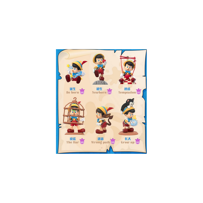 Toy Pop – „ Disney “ „ Pinocchio “ „Growth Diary“ – 6er-Set Figuren in Blindboxen