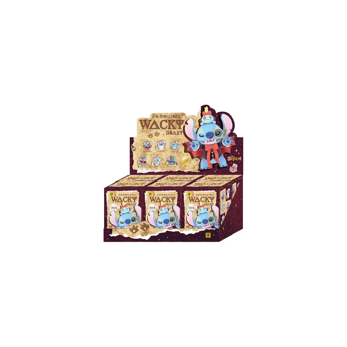 Toy Pop – „ Disney “ Stitch Wacky Diary 2.0 – Set mit 6 Figuren in Blindboxen