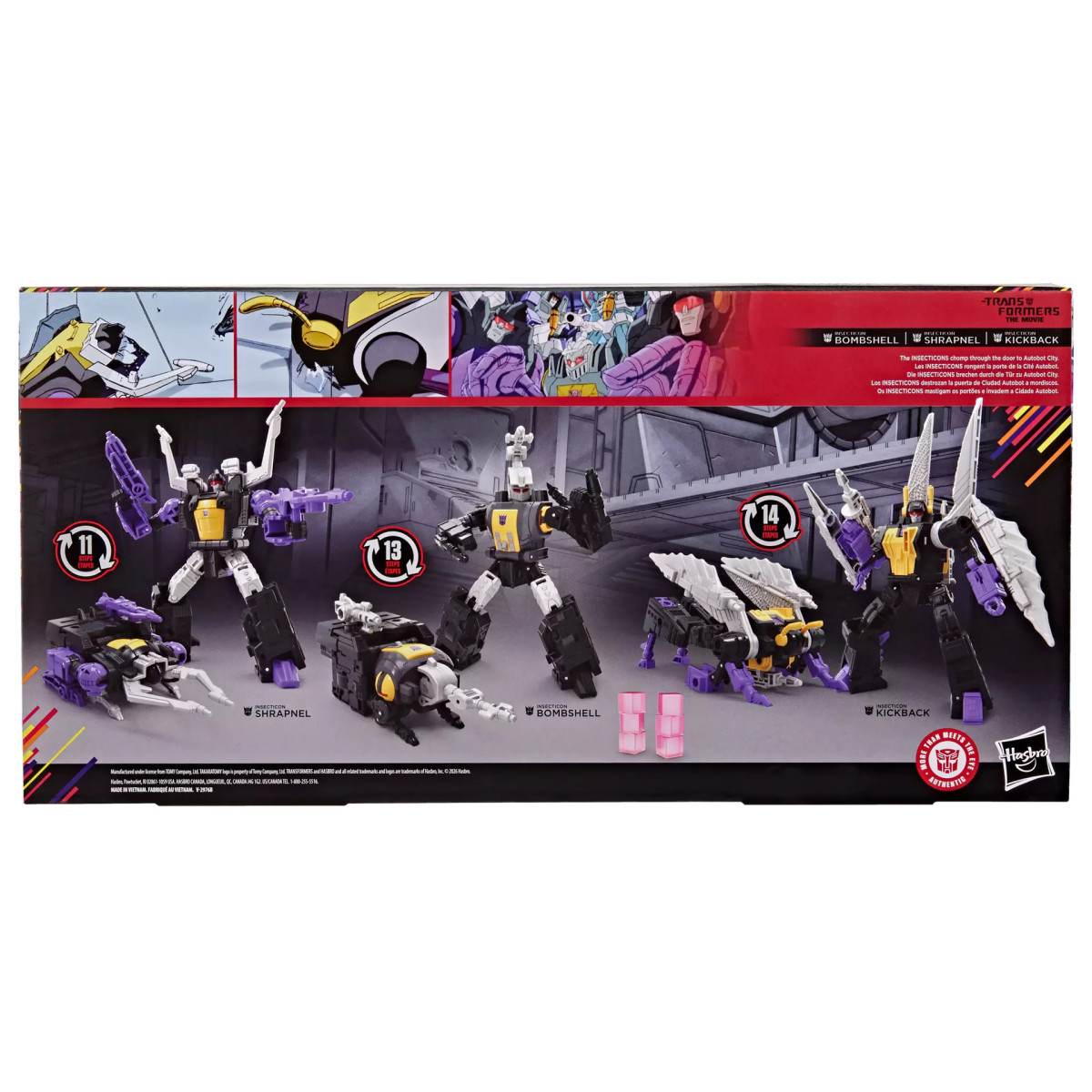 Hasbro - „ Transformers “ – Der Film – Kollektion mit Insecticon Bombshell, Insecticon Shrapnel und Insecticon Kickback – MTMTE-