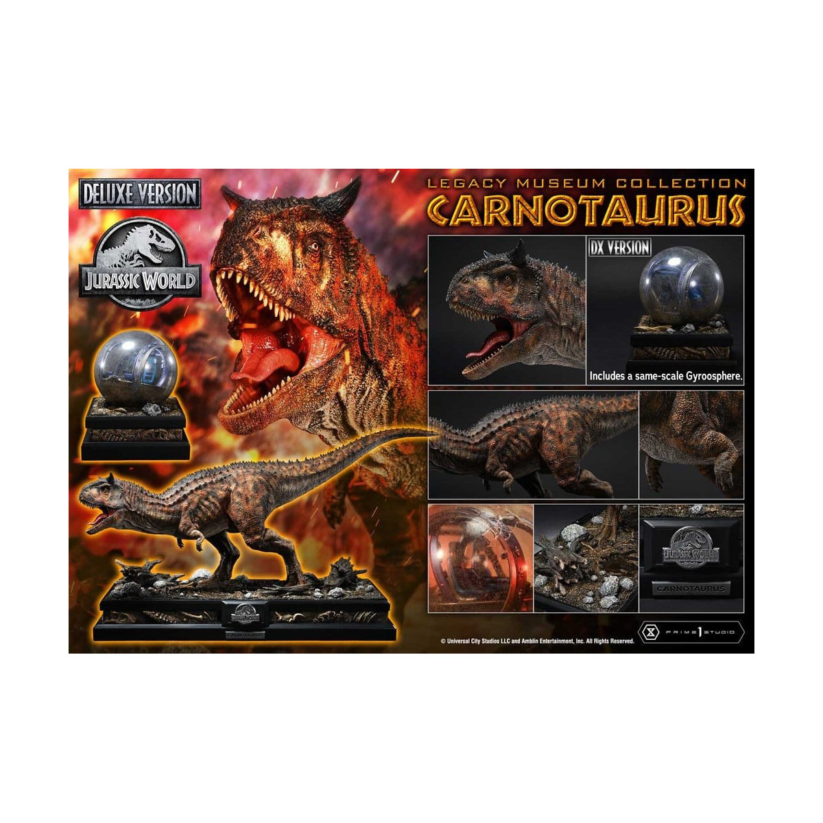 Prime 1 Studio - Jurassic World – Carnotaurus Legacy Museum Collection Deluxe Bonus-Version 1:15