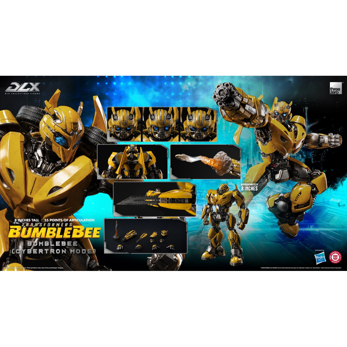 Three Zero Transformers – Bumblebee DLX Bumblebee-Figur im Cybertron-Modus
