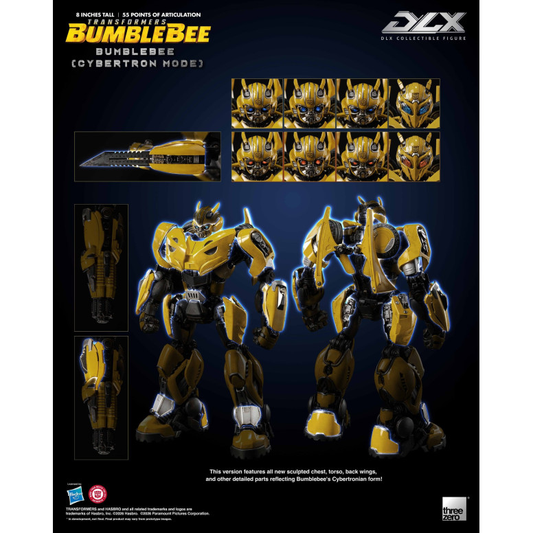 Three Zero Transformers – Bumblebee DLX Bumblebee-Figur im Cybertron-Modus