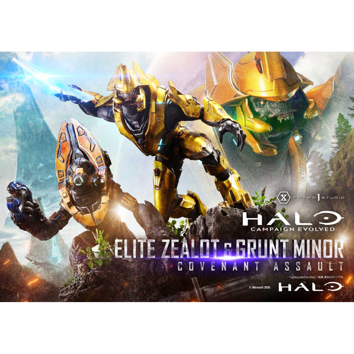 Prime 1 Studio - Halo Campagn Evolved Elite Zealot & Grunt Minor: Covenant Assault Bonus-Version