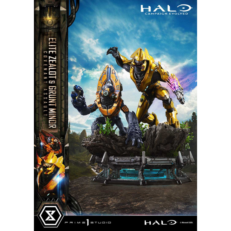 Prime 1 Studio - Halo Campagn Evolved Elite Zealot & Grunt Minor: Covenant Assault Bonus-Version