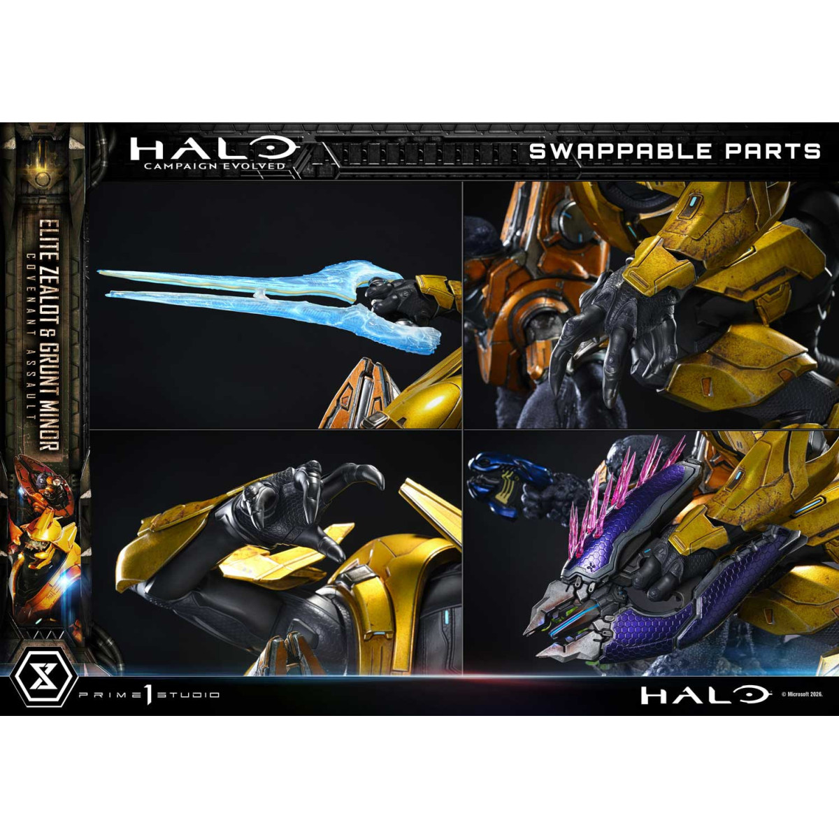 Prime 1 Studio - Halo Campagn Evolved Elite Zealot & Grunt Minor: Covenant Assault Bonus-Version