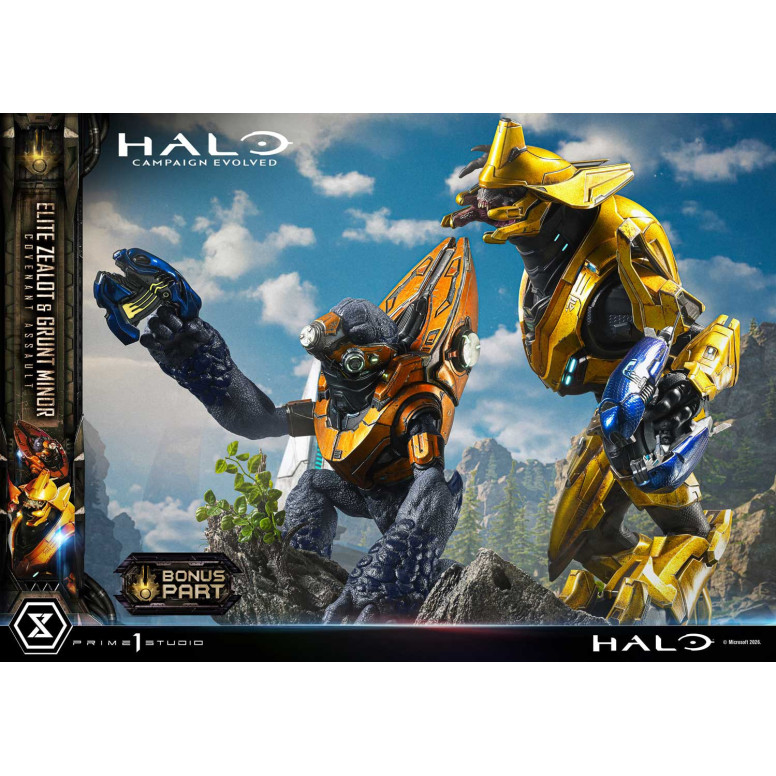 Prime 1 Studio - Halo Campagn Evolved Elite Zealot & Grunt Minor: Covenant Assault Bonus-Version