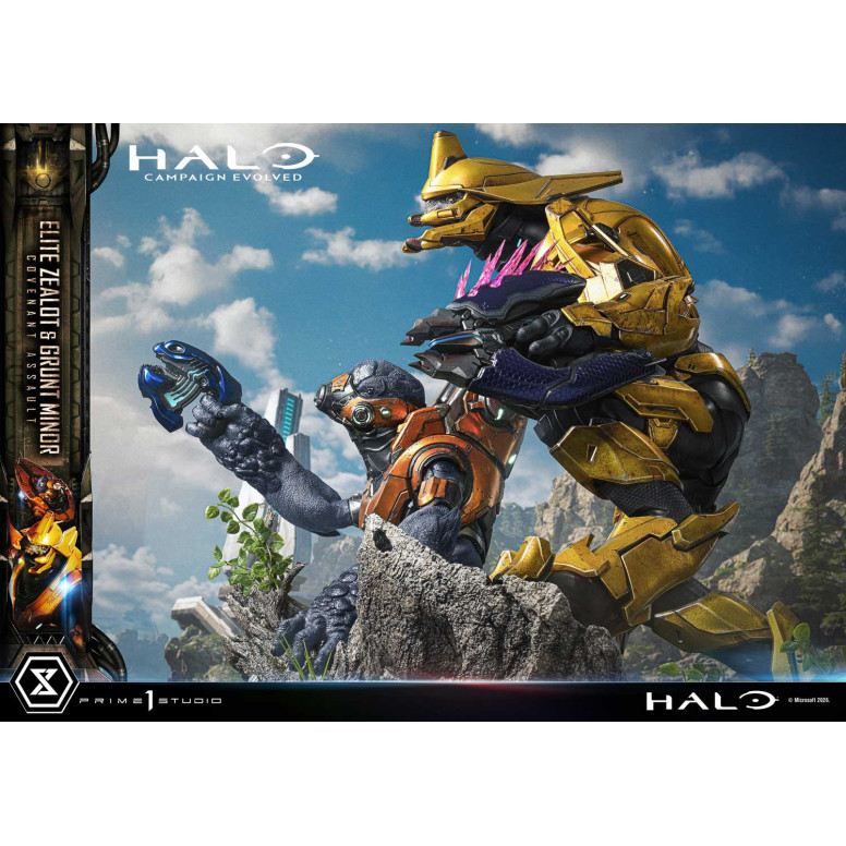 Prime 1 Studio - Halo Campagn Evolved Elite Zealot & Grunt Minor: Covenant Assault Bonus-Version
