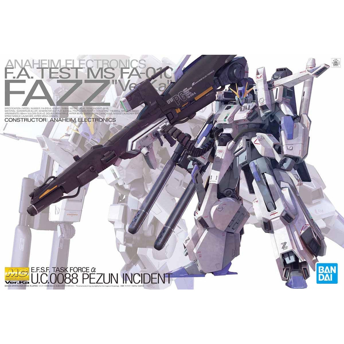 Bandai - Gunpla - 1/100 MG - MS FA-010 FAZZ Ver. Ka - Mobile Suit Gundam U.C.0088 Pezun-Zwischenfall