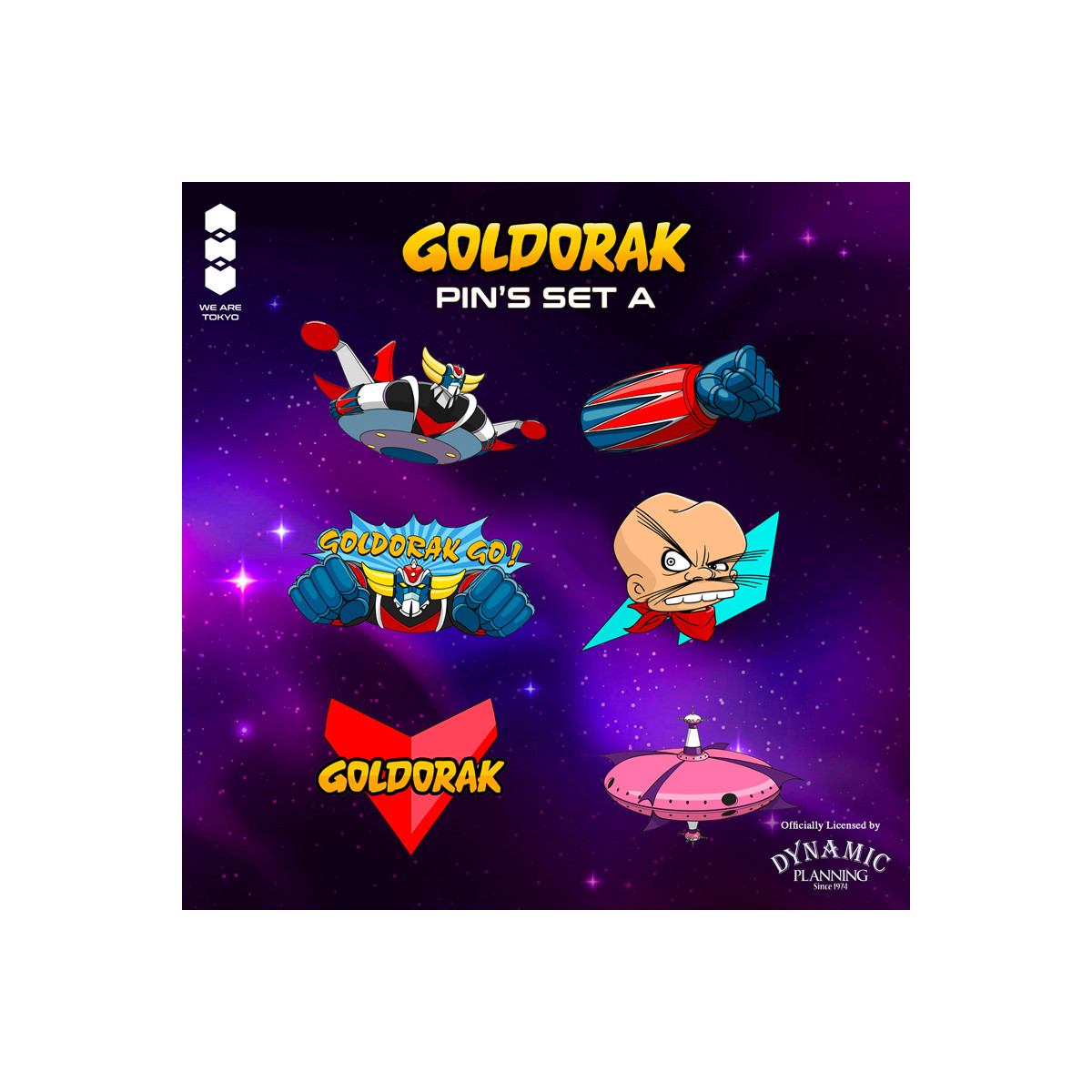 We Are Tokyo – „ Grendizer “ Mystery-Box-Ansteckpins, Set A – 6er-Set