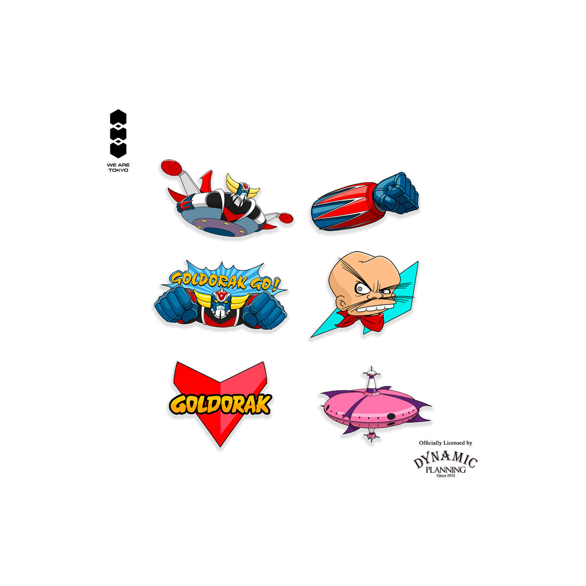 We Are Tokyo – „ Grendizer “ Mystery-Box-Ansteckpins, Set A – 6er-Set