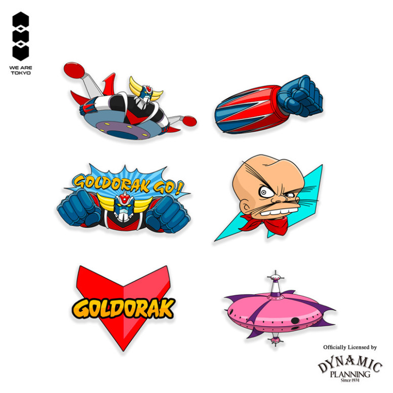 We Are Tokyo – „ Grendizer “ Mystery-Box-Ansteckpins, Set A – 6er-Set