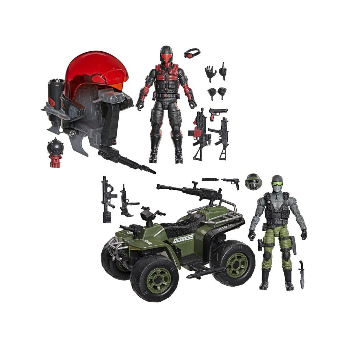 Hasbro G.I.JOE Classified-Serie – Snake Eyes & Varmint ATV gegen Stealth Viper & „ “ Stealth Flight Pod (Trubble Bubble) Cobra