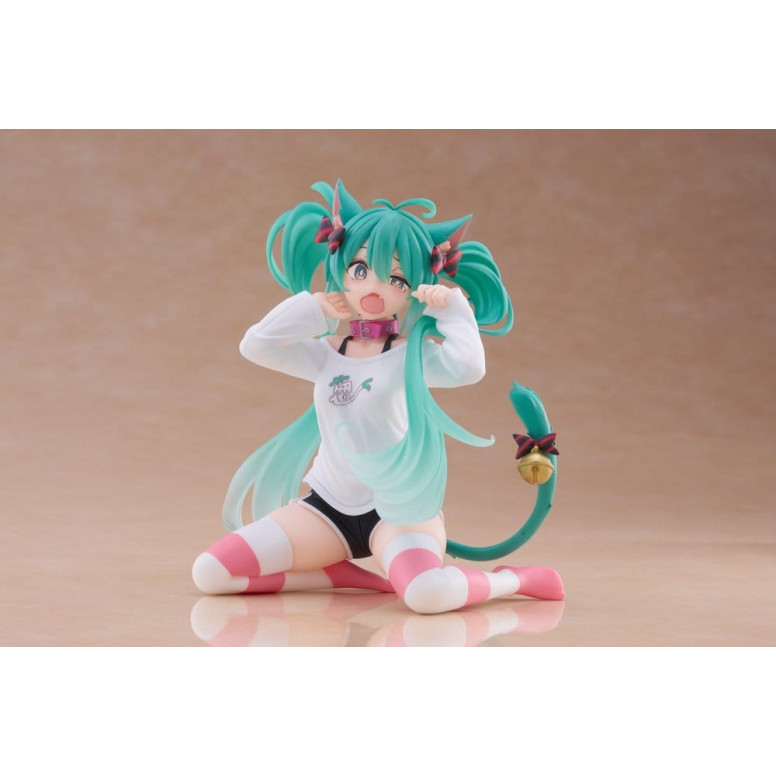 Taito - Desktop Cute Figure Hatsune Miku T-Shirt mit Katzenohren Ver.