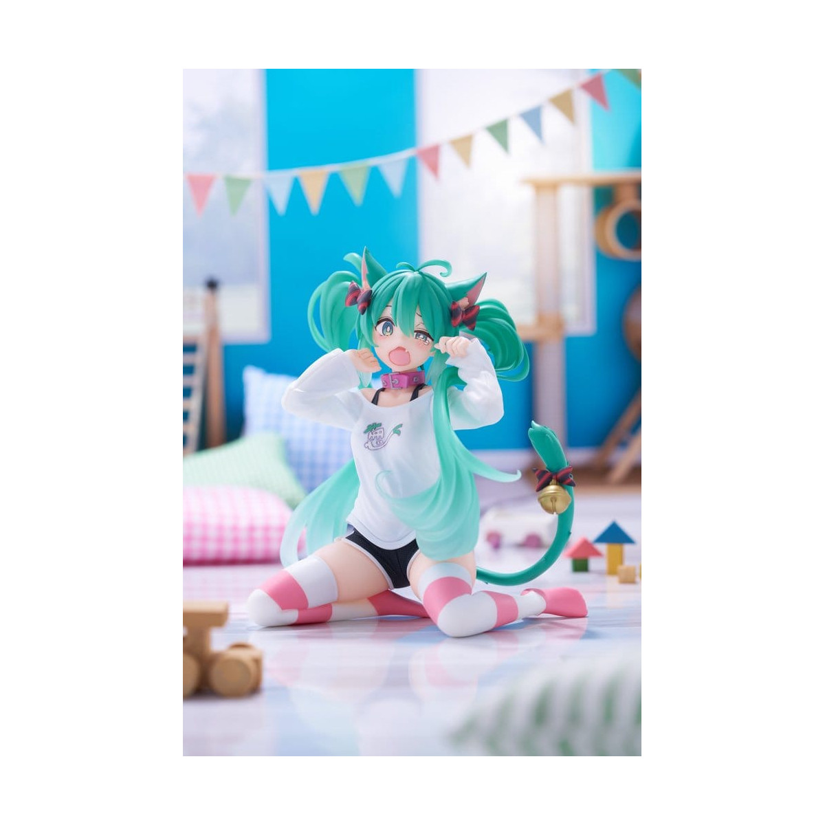 Taito - Desktop Cute Figure Hatsune Miku T-Shirt mit Katzenohren Ver.