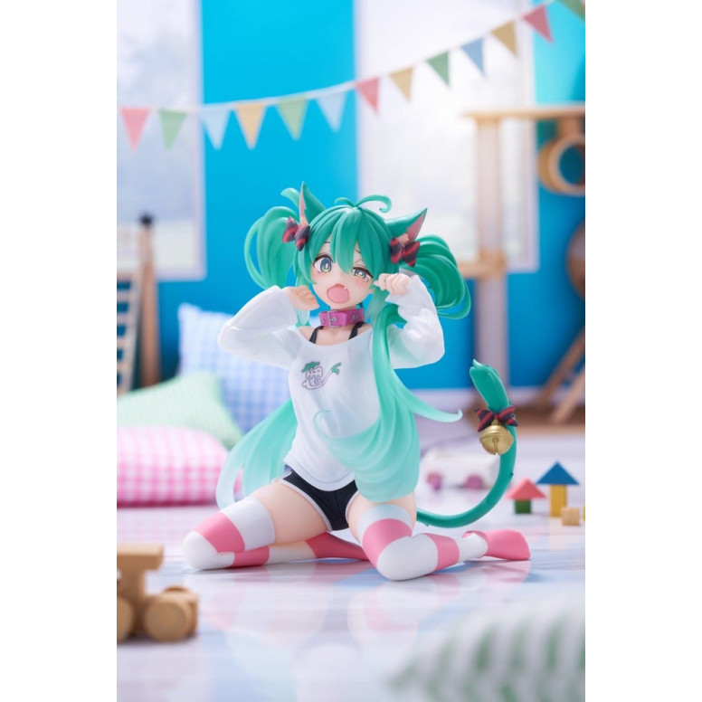 Taito - Desktop Cute Figure Hatsune Miku T-Shirt mit Katzenohren Ver.