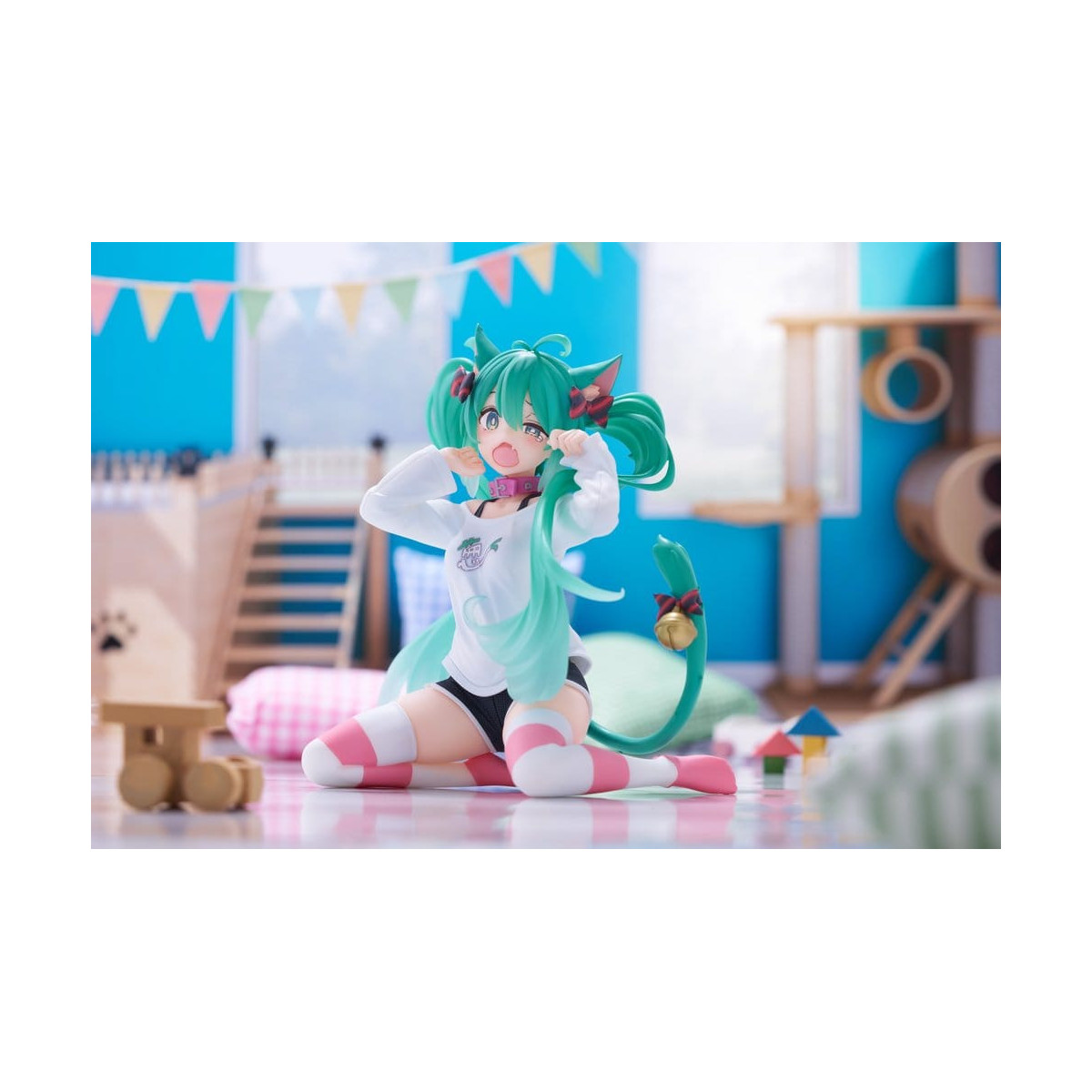 Taito - Desktop Cute Figure Hatsune Miku T-Shirt mit Katzenohren Ver.