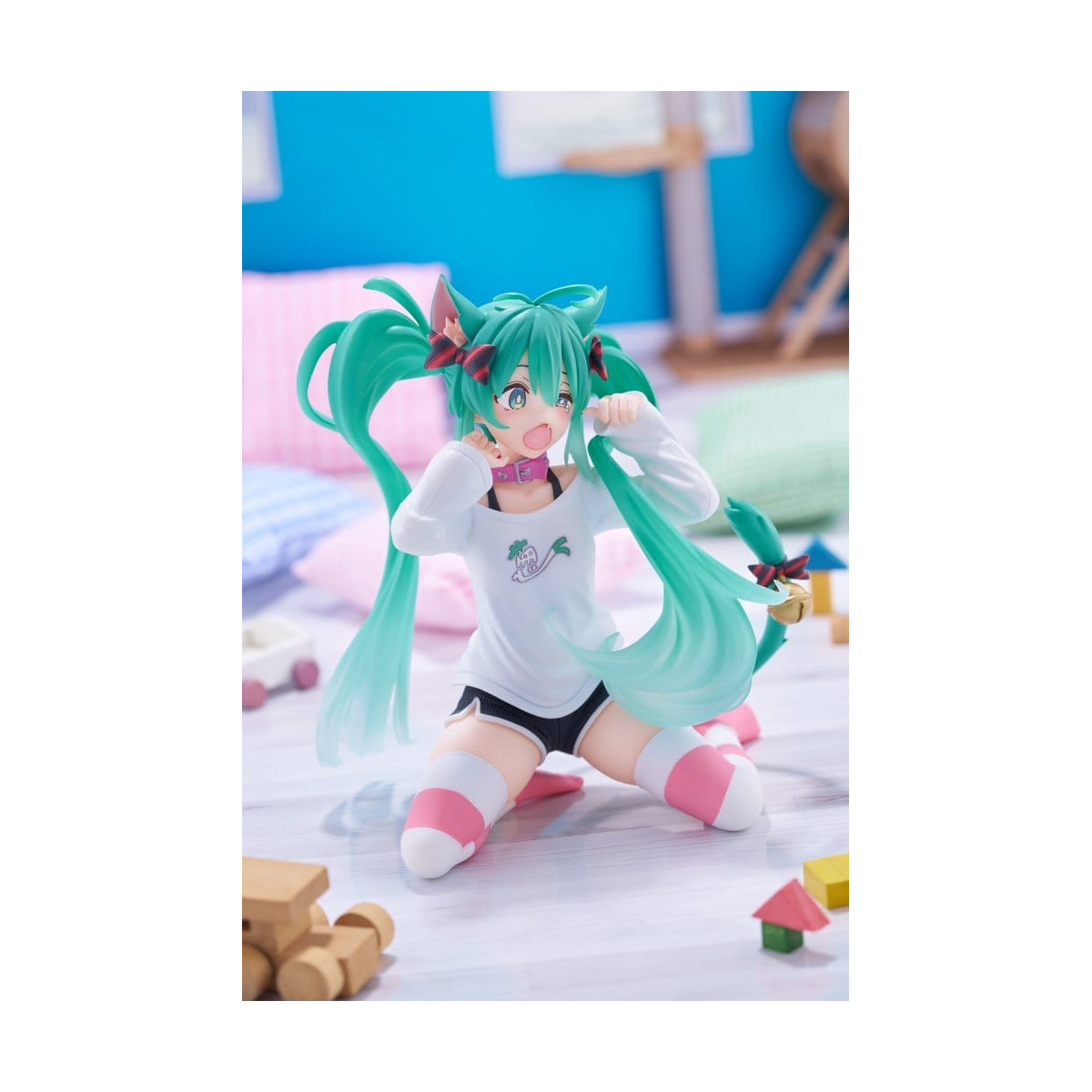 Taito - Desktop Cute Figure Hatsune Miku T-Shirt mit Katzenohren Ver.