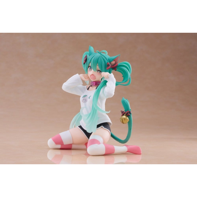 Taito - Desktop Cute Figure Hatsune Miku T-Shirt mit Katzenohren Ver.