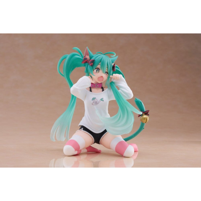 Taito - Desktop Cute Figure Hatsune Miku T-Shirt mit Katzenohren Ver.