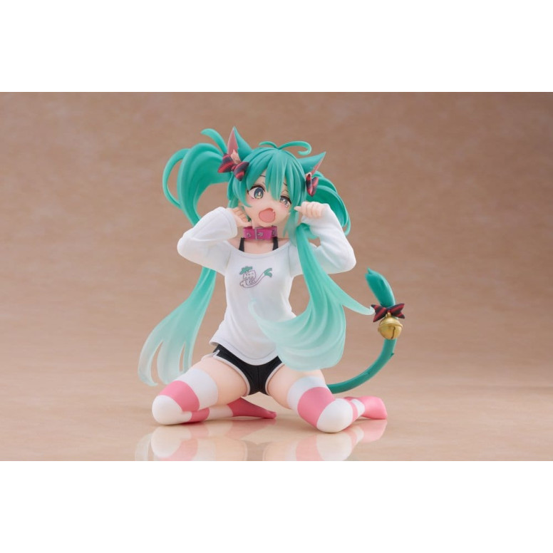 Taito - Desktop Cute Figure Hatsune Miku T-Shirt mit Katzenohren Ver.