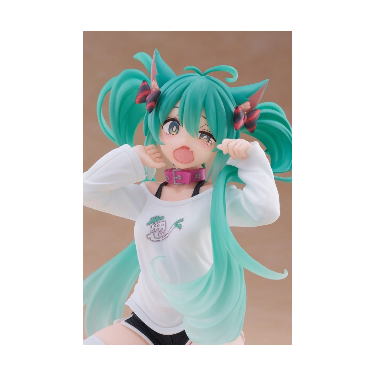 Taito - Desktop Cute Figure Hatsune Miku T-Shirt mit Katzenohren Ver.