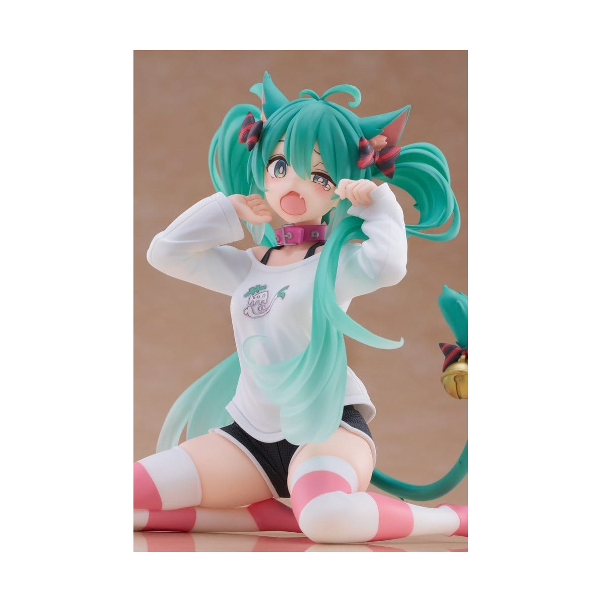 Taito - Desktop Cute Figure Hatsune Miku T-Shirt mit Katzenohren Ver.