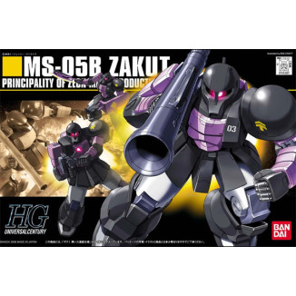 Bandai - Gunpla - Gundam 1/144 HG - MS-05B ZAKU 1 Black Tri-Stars - Mobile Suit „ Gundam “ UC