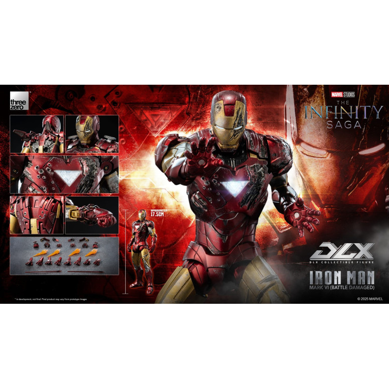 Threezero Infinity Saga Iron Man – Mark 6 (Battle Damaged) DLX, Maßstab 1:12