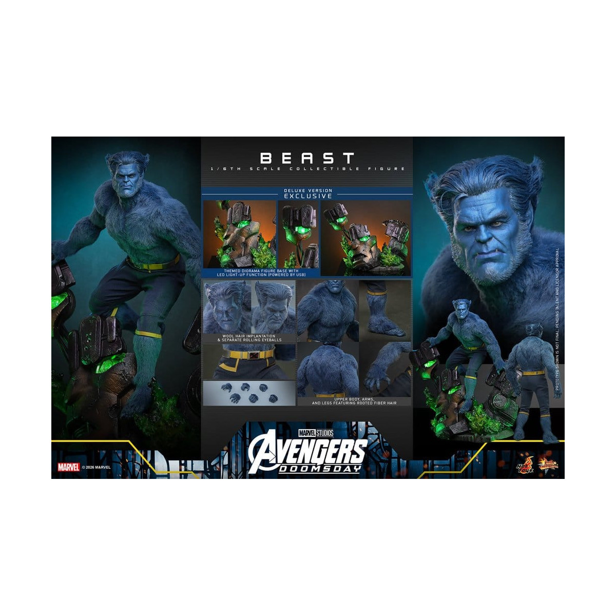 Hot Toys – Beast Deluxe-Version „ MMS “ im Maßstab 1:6 – „ Avengers “: Doomsday
