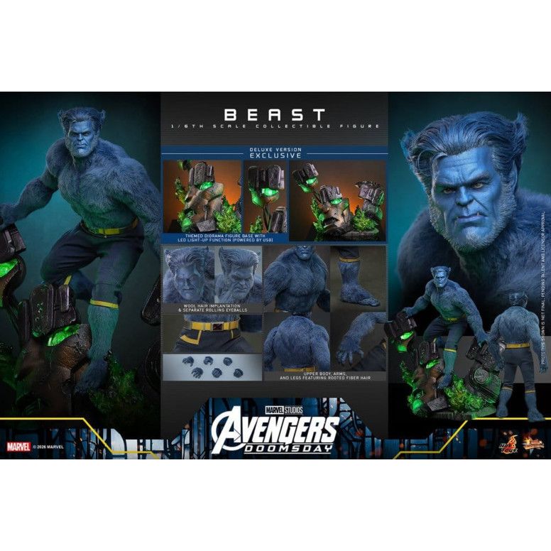 Hot Toys – Beast Deluxe-Version „ MMS “ im Maßstab 1:6 – „ Avengers “: Doomsday