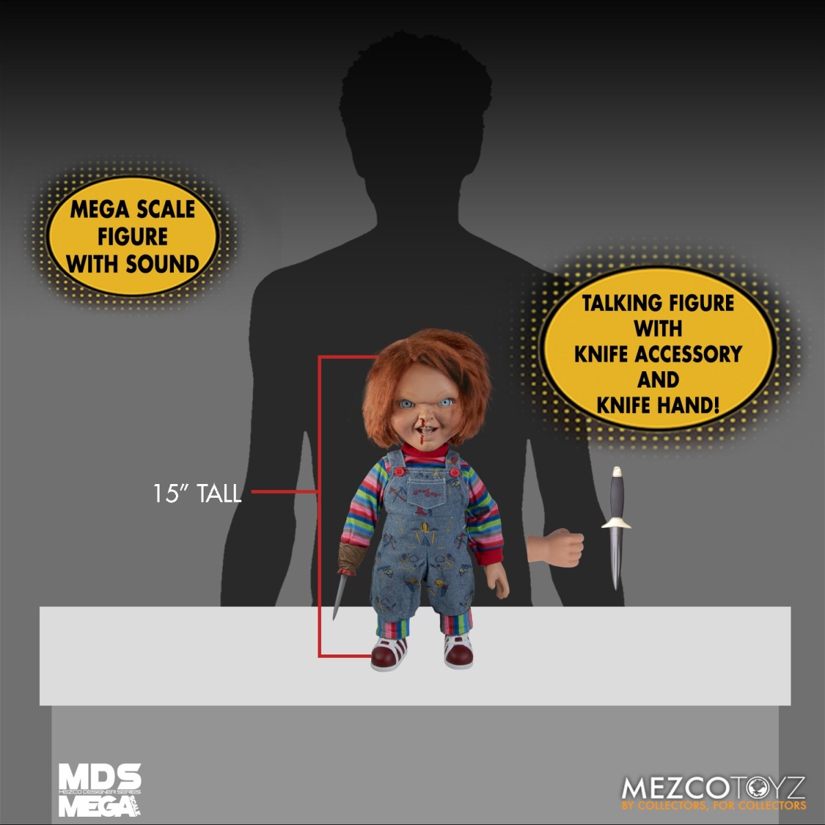 Mezco Figurine Mega Scale Chucky Damaged  - 38 cm