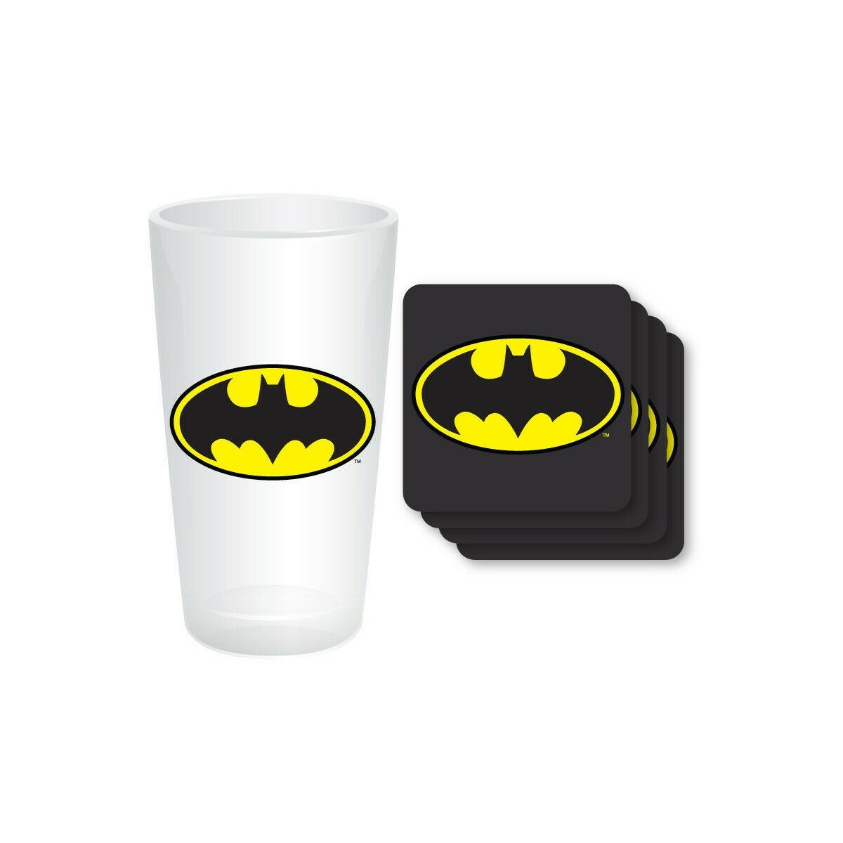 DC Comics - Batman Dark Knight - Maxi-Glas und Untersetzer