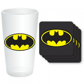 DC Comics - Batman Dark Knight - Maxi-Glas und Untersetzer