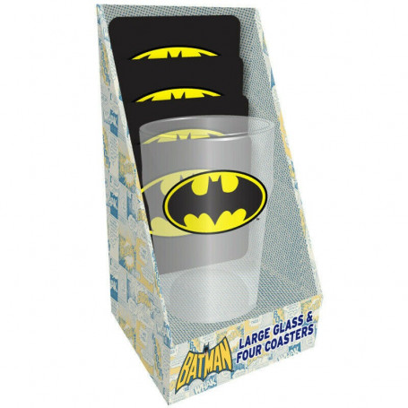 DC Comics - Batman Dark Knight - Maxi-Glas und Untersetzer