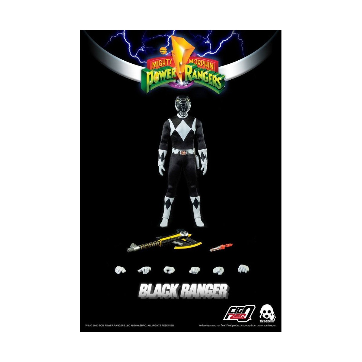 Drei 0 - Black Ranger - Mighty Morphin Power Rangers FigZero 1/6