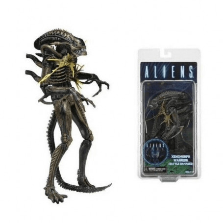NECA ALIENS - Braun Xenomorph Krieger Schlacht beschädigt Serie 12