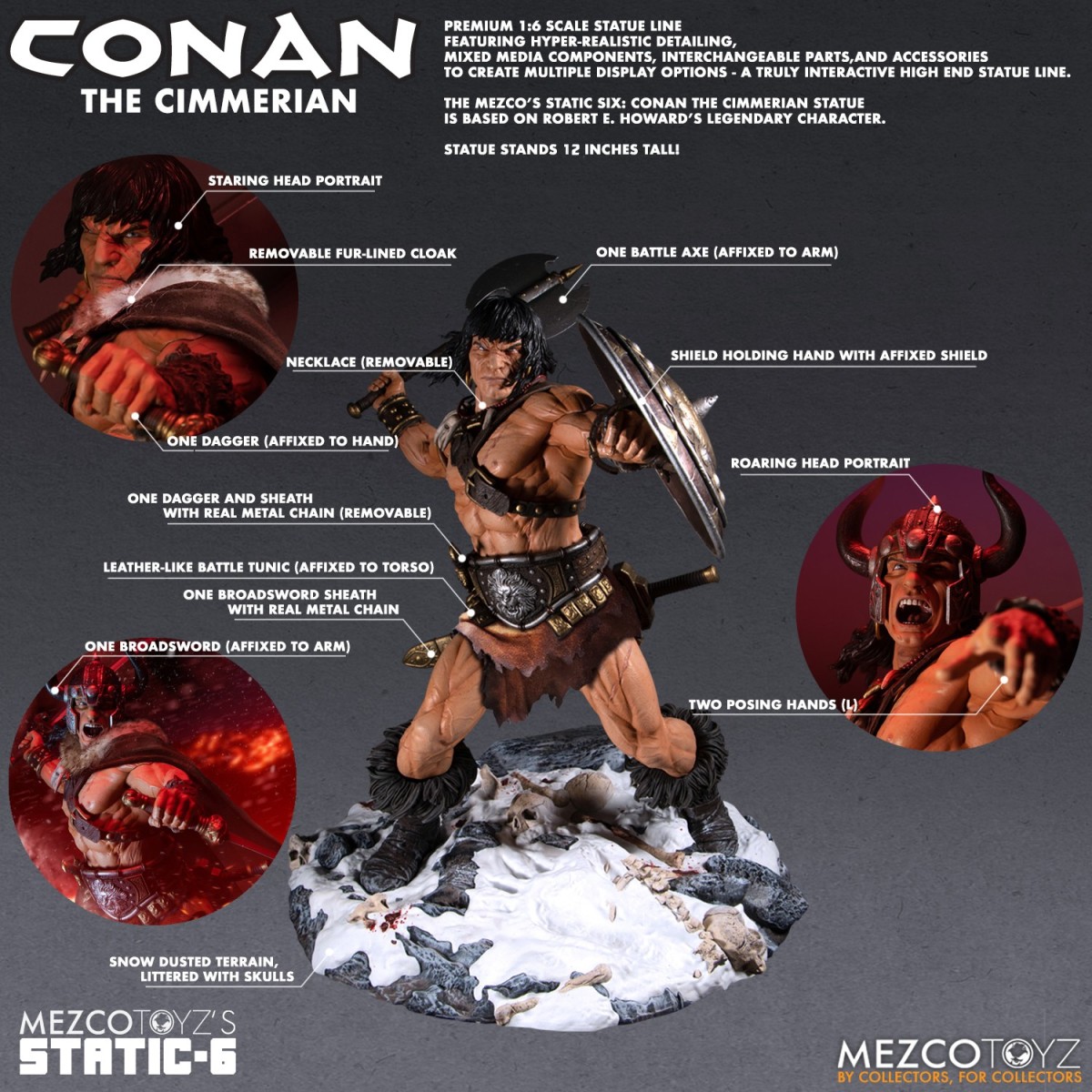 Mezco - Static 6 - Conan der Cimmerier 1/6 Statue