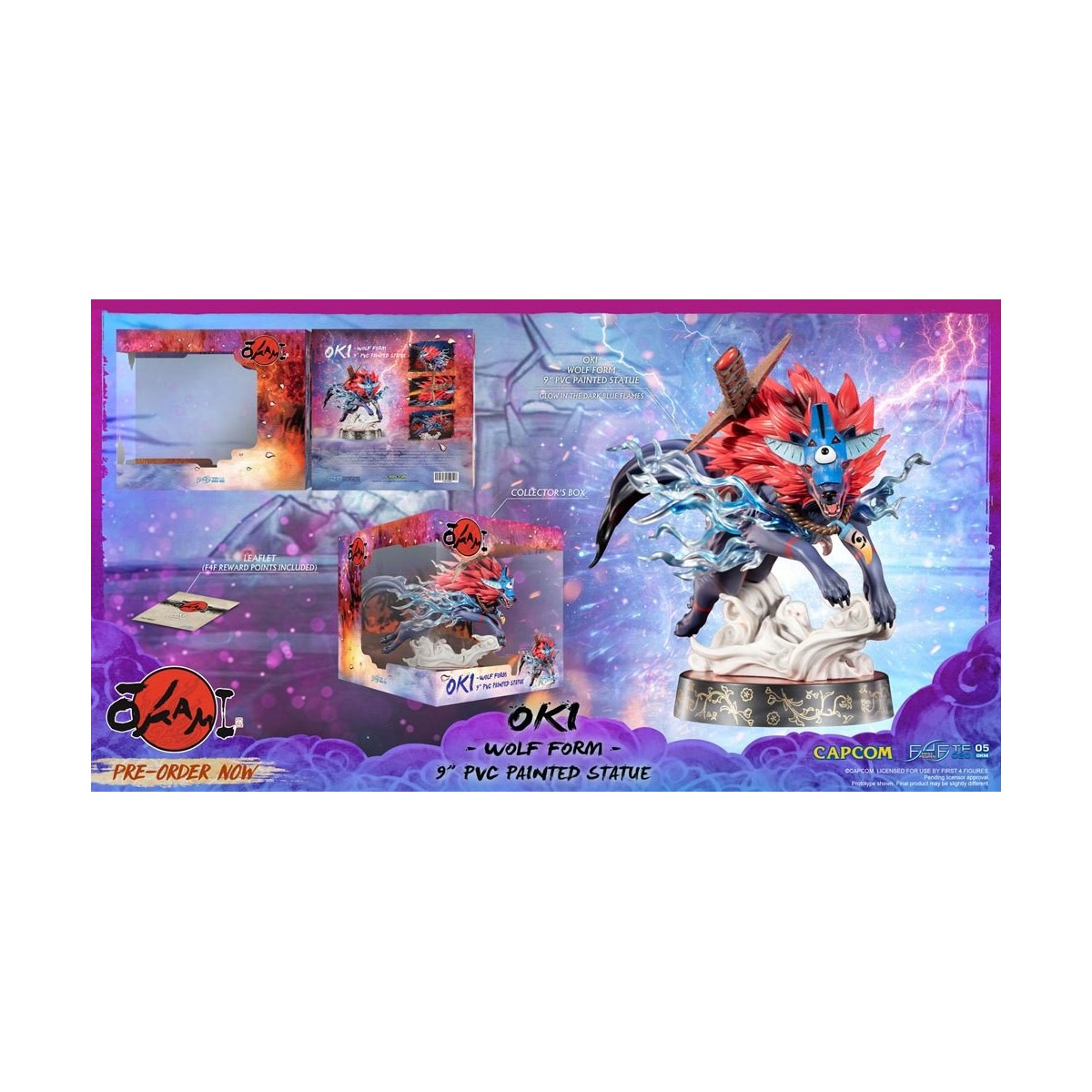 Erste 4 Figuren Okami - OKI Wolf Form PVC Statuette
