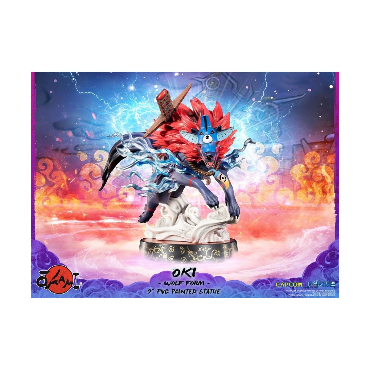 Erste 4 Figuren Okami - OKI Wolf Form PVC Statuette