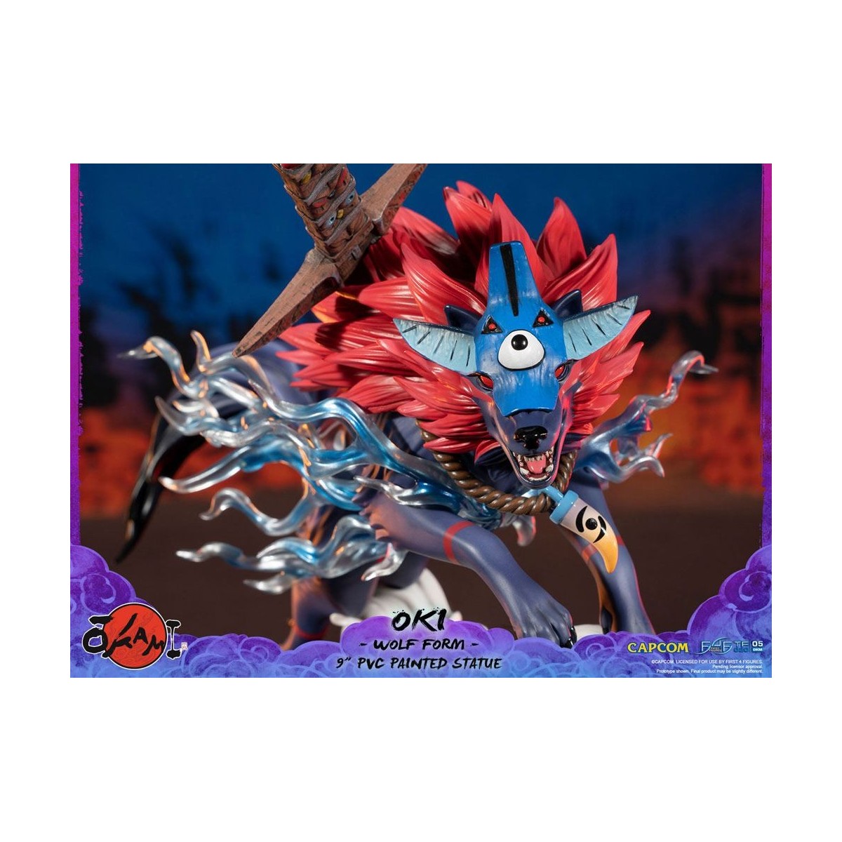 Erste 4 Figuren Okami - OKI Wolf Form PVC Statuette