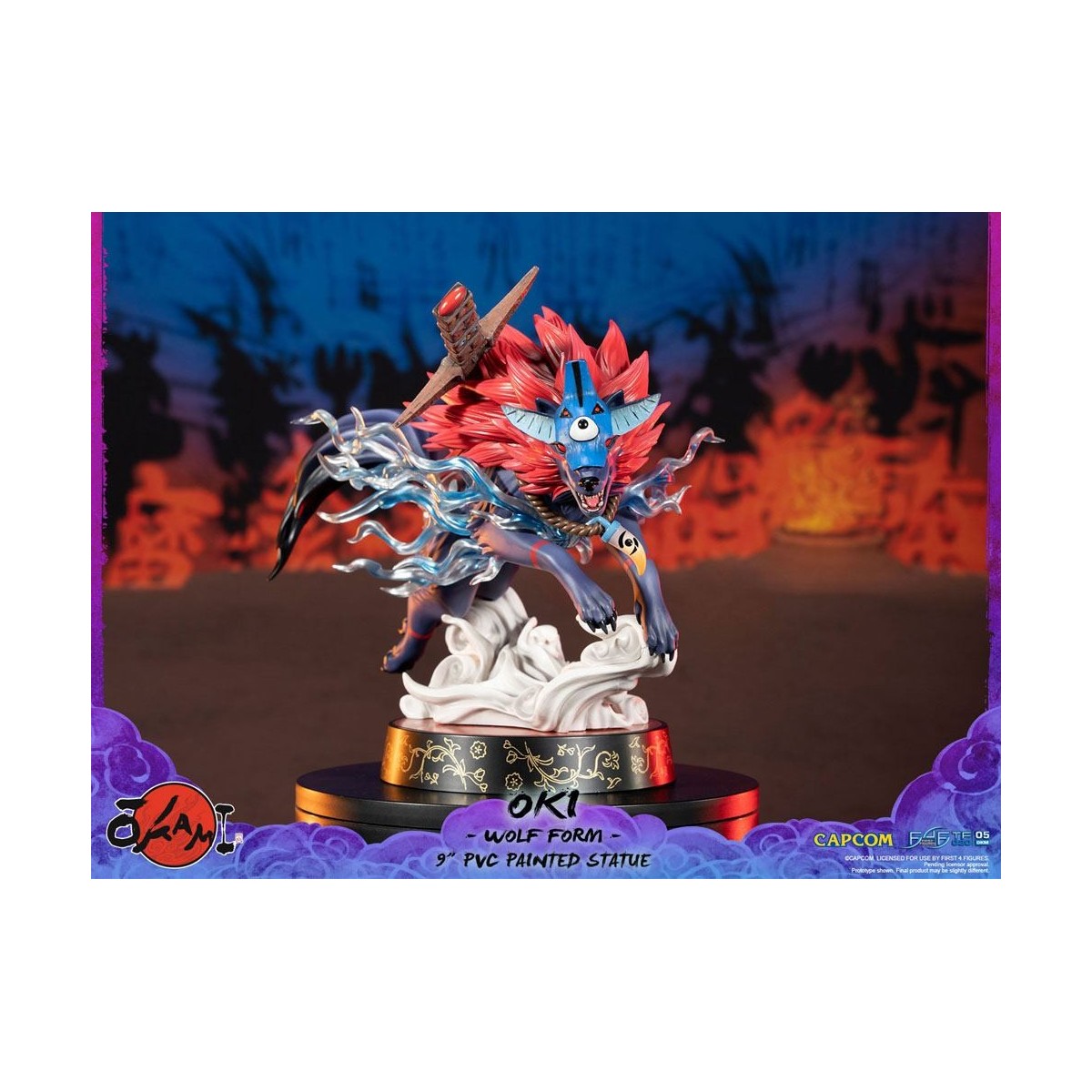 Erste 4 Figuren Okami - OKI Wolf Form PVC Statuette