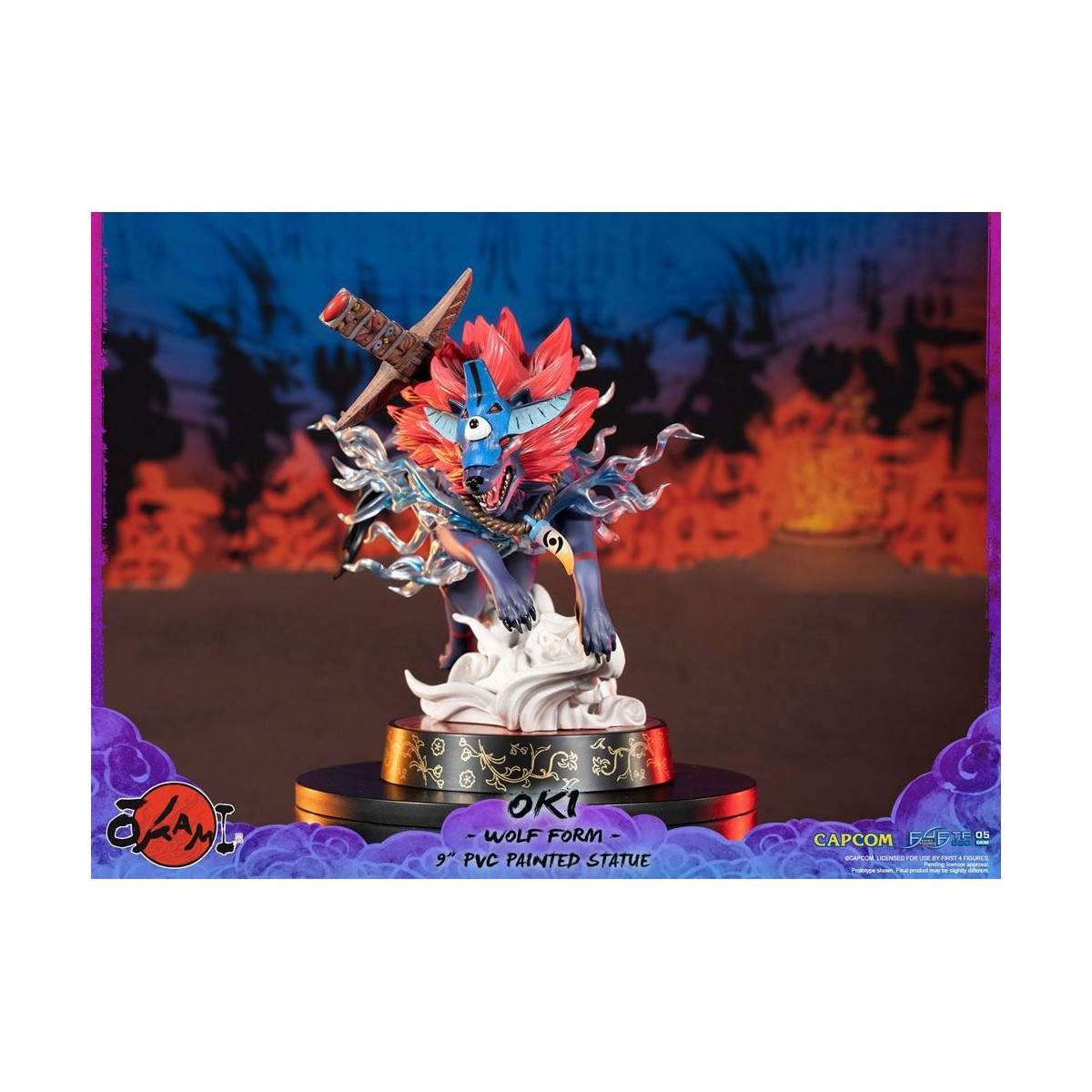 Erste 4 Figuren Okami - OKI Wolf Form PVC Statuette