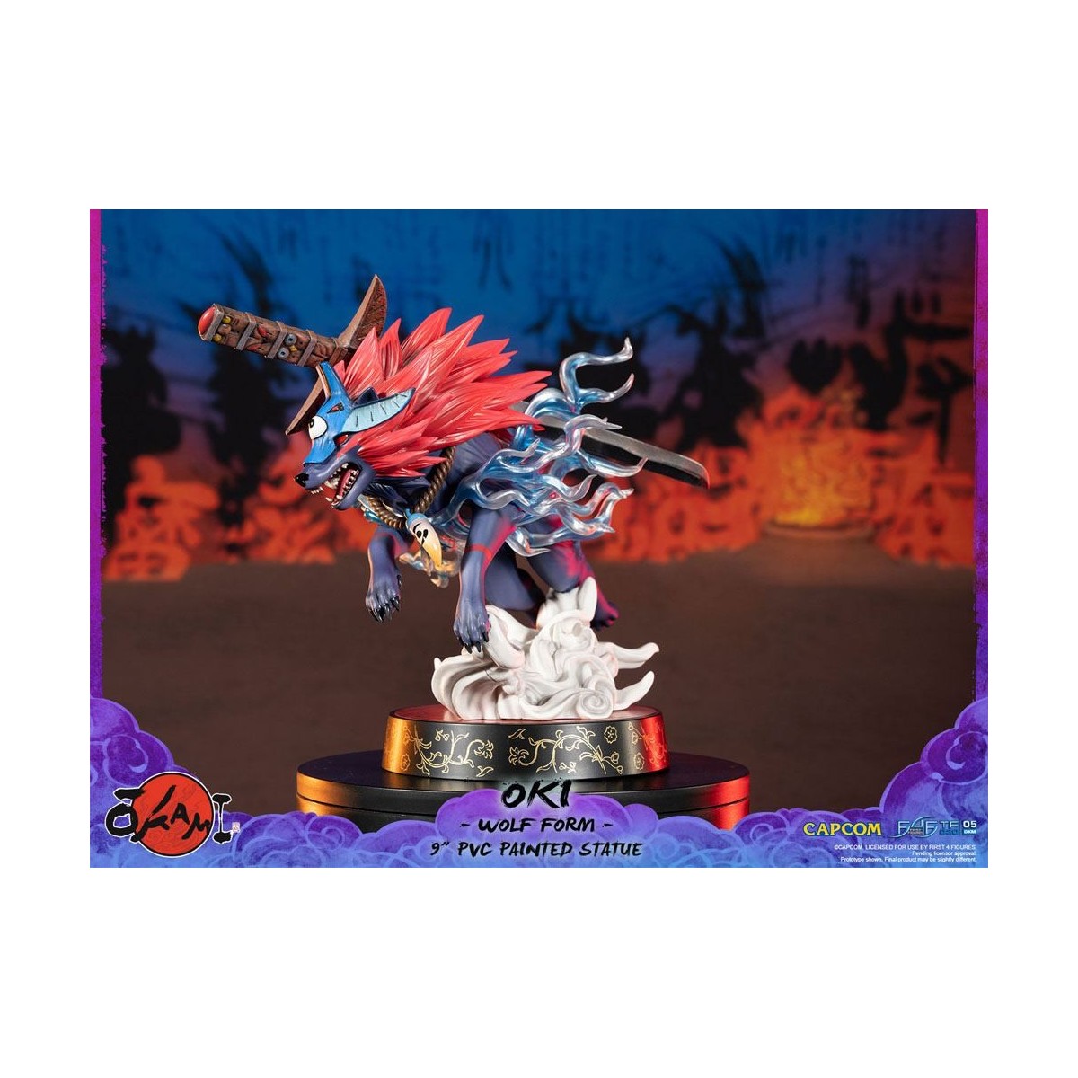Erste 4 Figuren Okami - OKI Wolf Form PVC Statuette