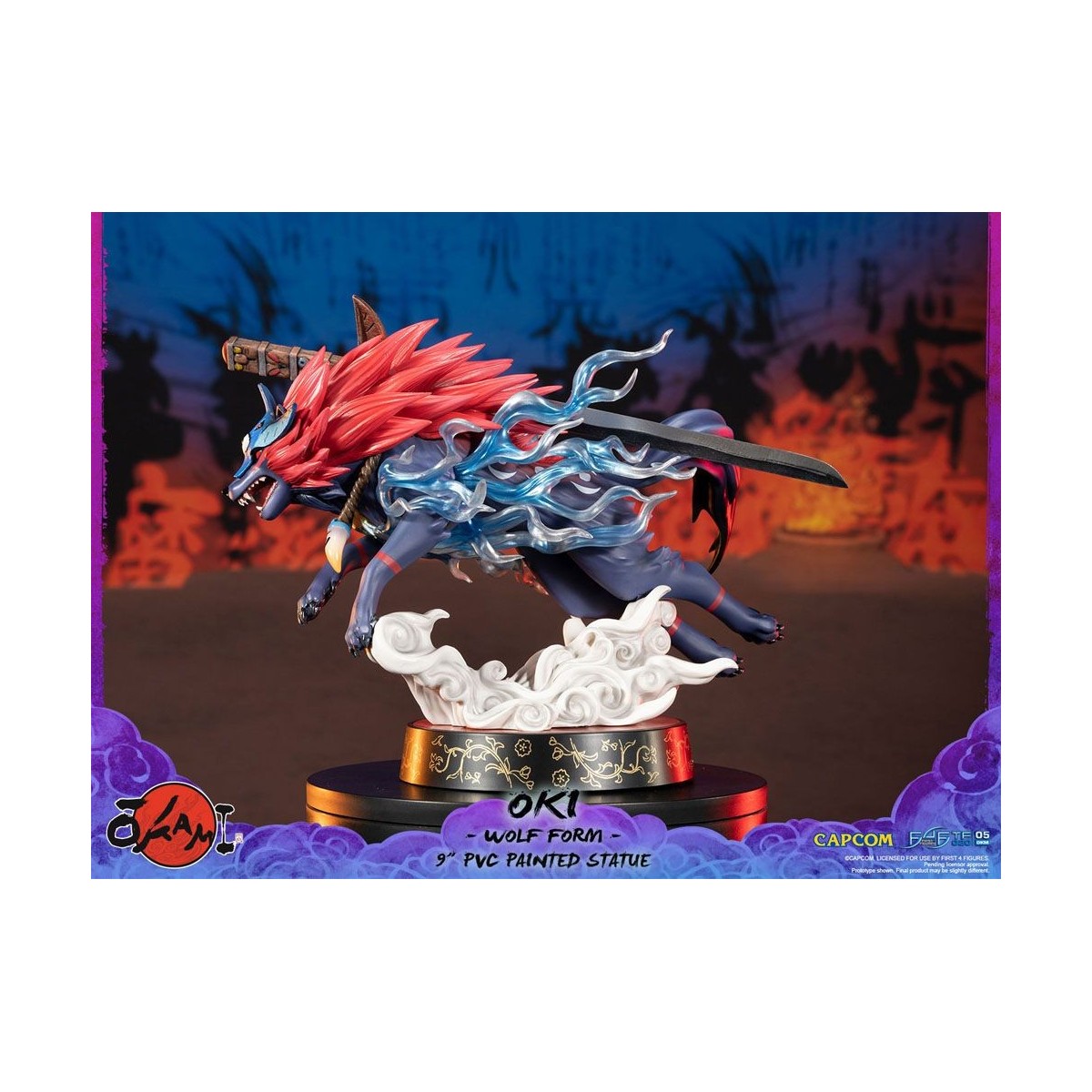 Erste 4 Figuren Okami - OKI Wolf Form PVC Statuette